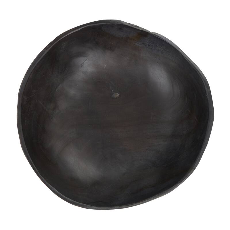 Teak Wood Handmade Decorative Bowl with Natural Grooves - Brown or Black - Roche River Decor