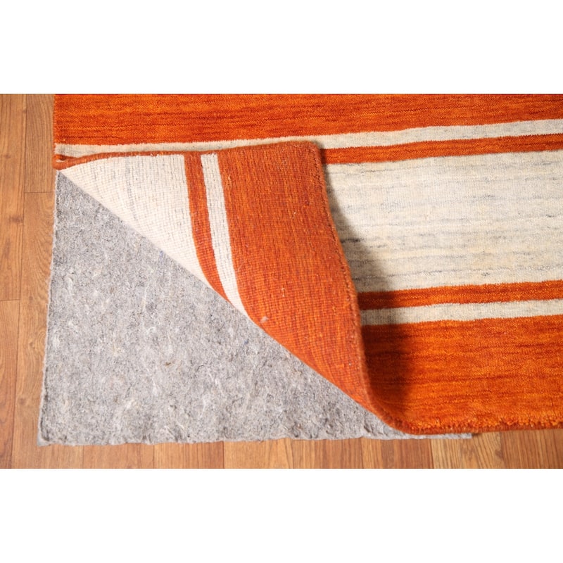Striped Gabbeh Indian Area Rug Handmade Bedroom Wool Carpet - 7'10"x 10'10"