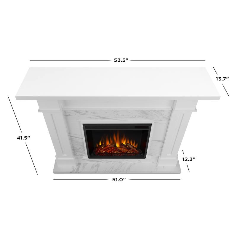 Kipling 53.5" Electric Fireplace in White by Real Flame