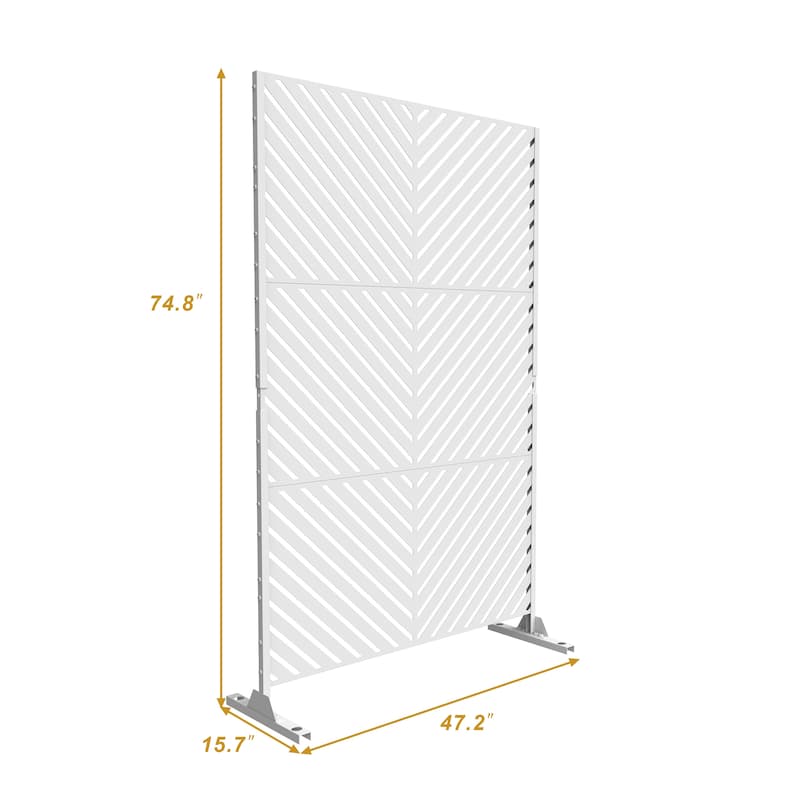 Outdoor Privacy Screen with Stand for Patio Garden Metal Fence