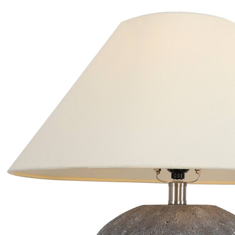 21.6" Modern Ceramic Table Lamp With Linen Shade for Living Room Bedroom