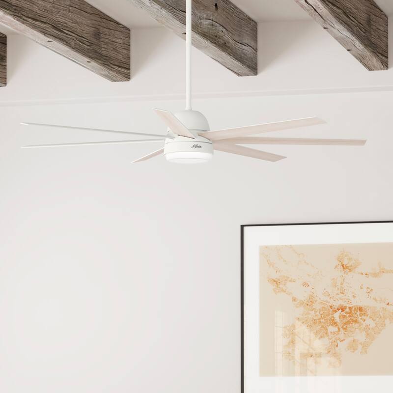 Hunter 70" WiFi Phenomenon Ceiling Fan with LED Light, Wall Control - Windmill - SMART FAN - ENERGY STAR! - Matte White