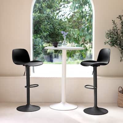 Koln Resin Adjustable Bar Stool with Metal Base, Set of 2