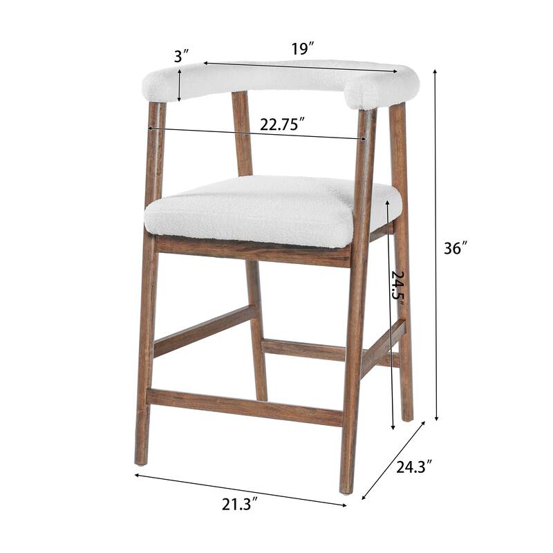 Christopher Knight Home - Modern Wooden Bar Stools with Back - Set of 2