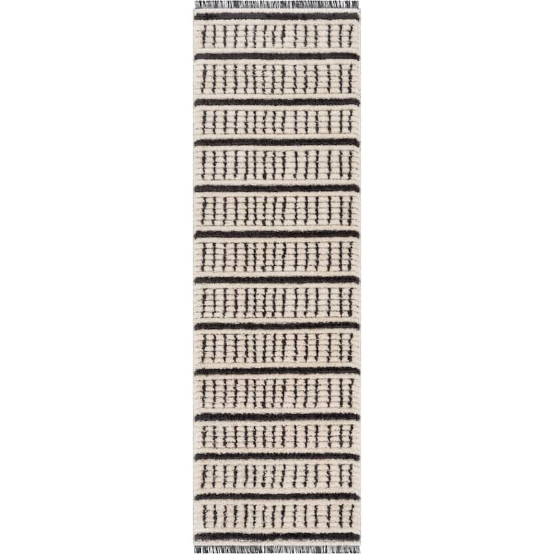 Well Woven Maya Viho Geometric Stripes High Low Area Rug