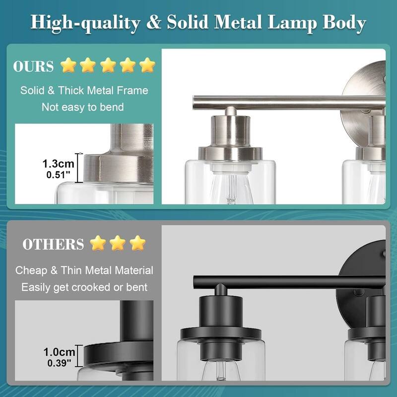 Modern Bathroom Light Fixtures, 3 Light Vanity Lights