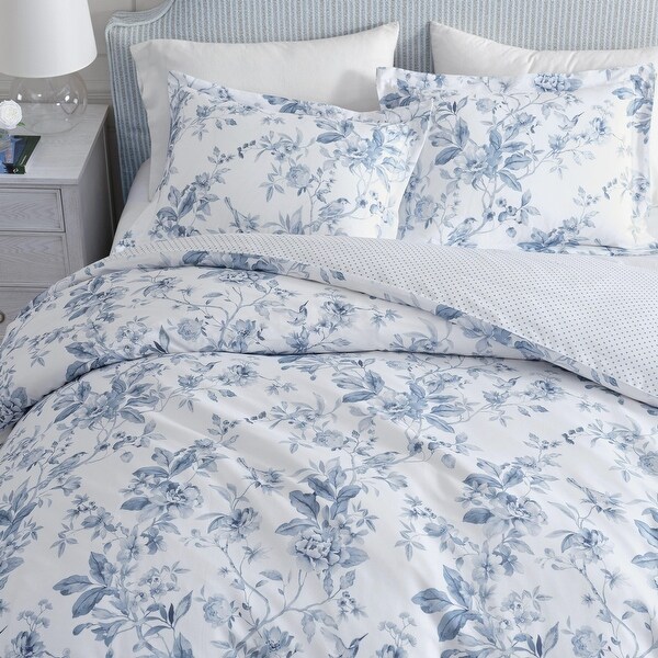 Martha Stewart Songbird Cotton Reversible Duvet Cover Set - Bed