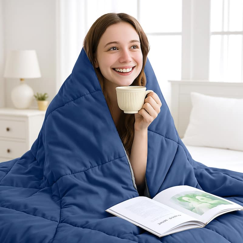 JEAREY Ultra-Lightweight Reversible All-Season Comforter, Cooling Down Alternative Duvet Inserts