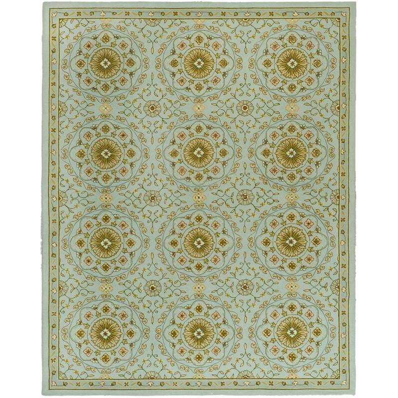 SAFAVIEH Handmade Chelsea Halie French Country Wool Rug - 3'9" x 5'9" - Teal/Green - Rectangle