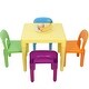 preview thumbnail 3 of 5, Kids Activity Table and Chair Plastic 4 Set Yellow Table Primary Chairs