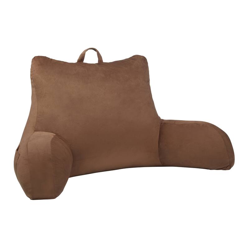 Klear Vu Velour Bed Rest Back Support Pillow with Pocket and Handle