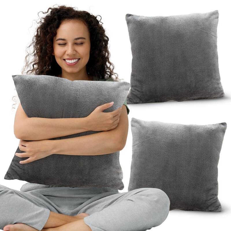 Cheer Collection Set of 2 Ultra Soft and Fluffy Throw Pillow