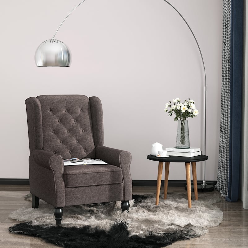HOMCOM Copper Grove Guanta Tufted Wood Leg Accent Chair
