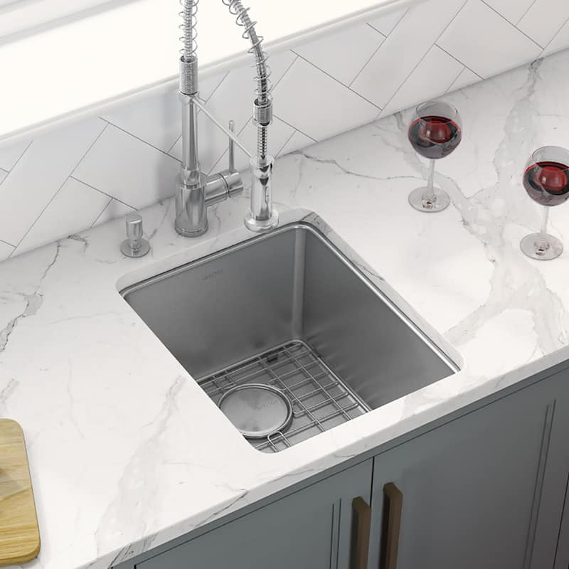 Ruvati 12-inch Undermount Bar Prep Kitchen Sink 16 Gauge Stainless Steel Single Bowl - RVM5912 - 12" x 17-3/4"
