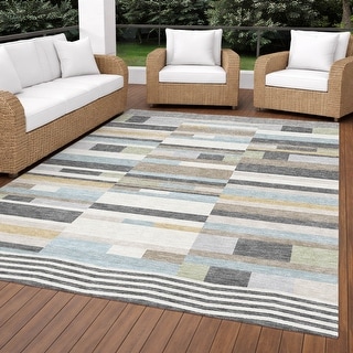 Machine Washable Indoor/ Outdoor Contemporary Sartell Chantille Rug ...