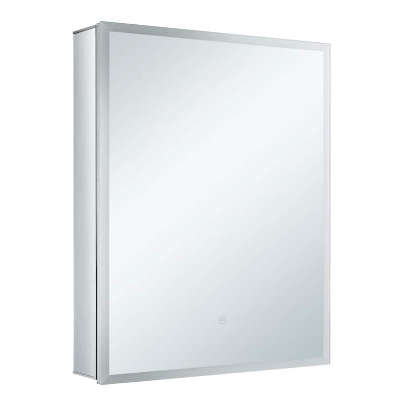 Mirrored Aluminum Bathroom Medicine Cabinet with LED lights