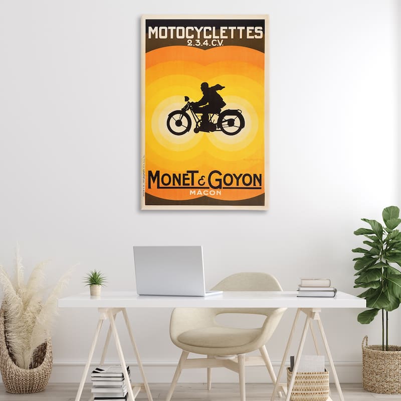 Stupell Vintage Motorcycle Advertisement Canvas Wall Art Design By Marcus Jules