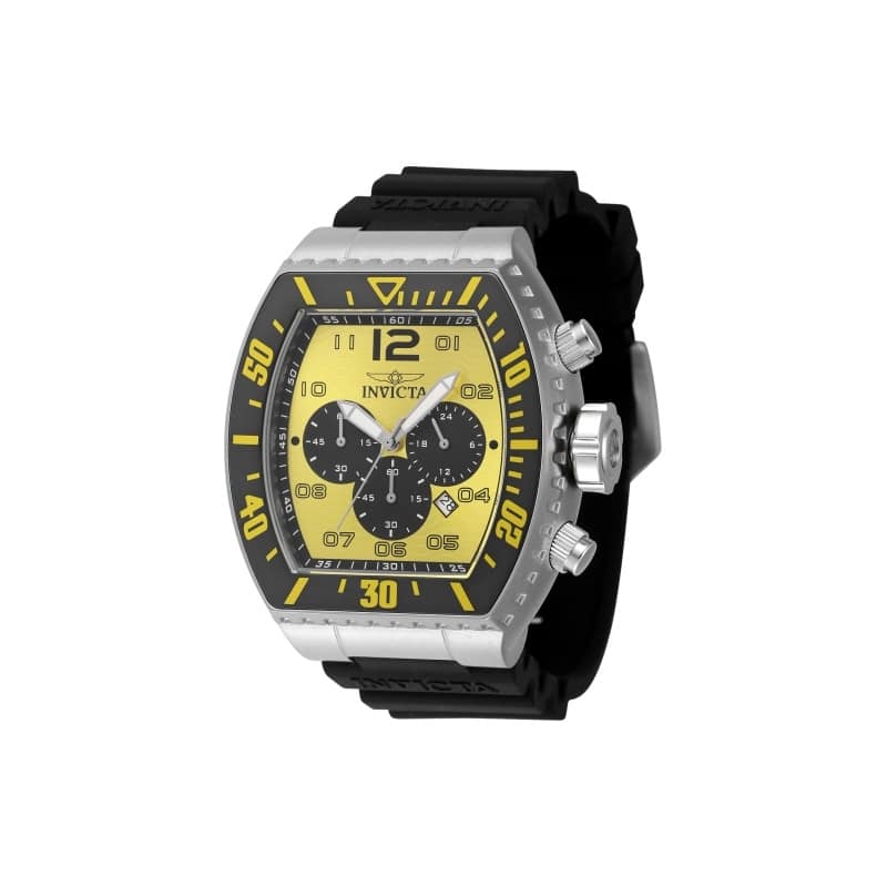 Invicta Men's 47287 Pro Diver Quartz Chronograph Black, Yellow Dial Watch