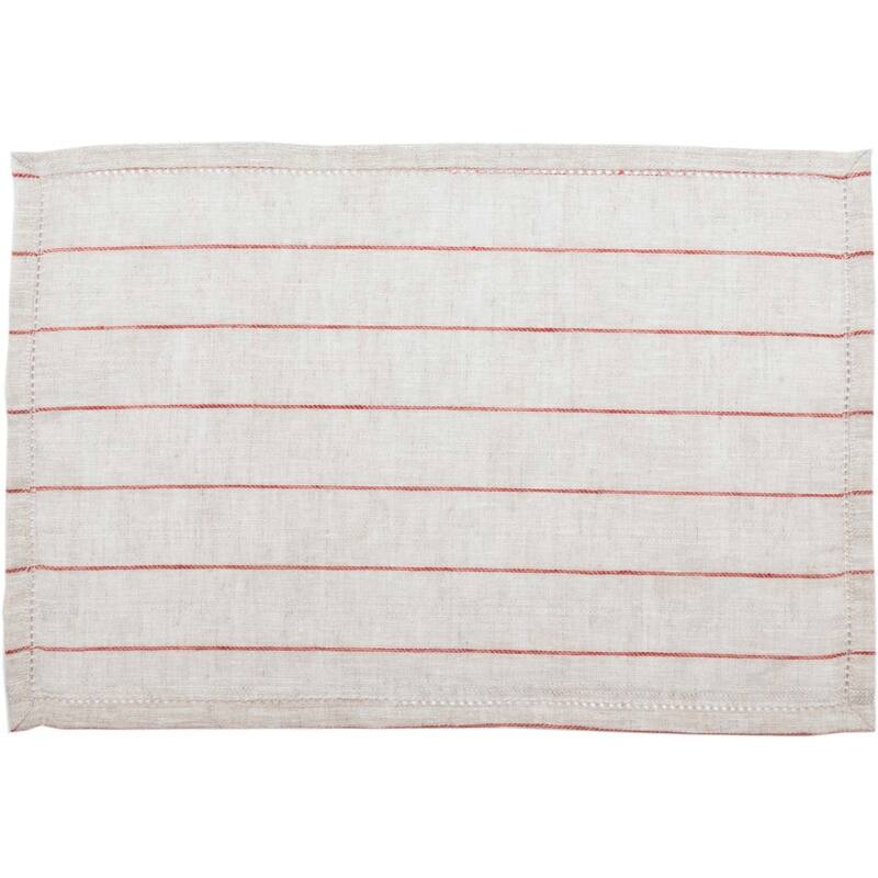 Farmhouse Tabletop Kitchen VHC Charley Placemat Set of 6 Linen Striped - Placemat 12x18