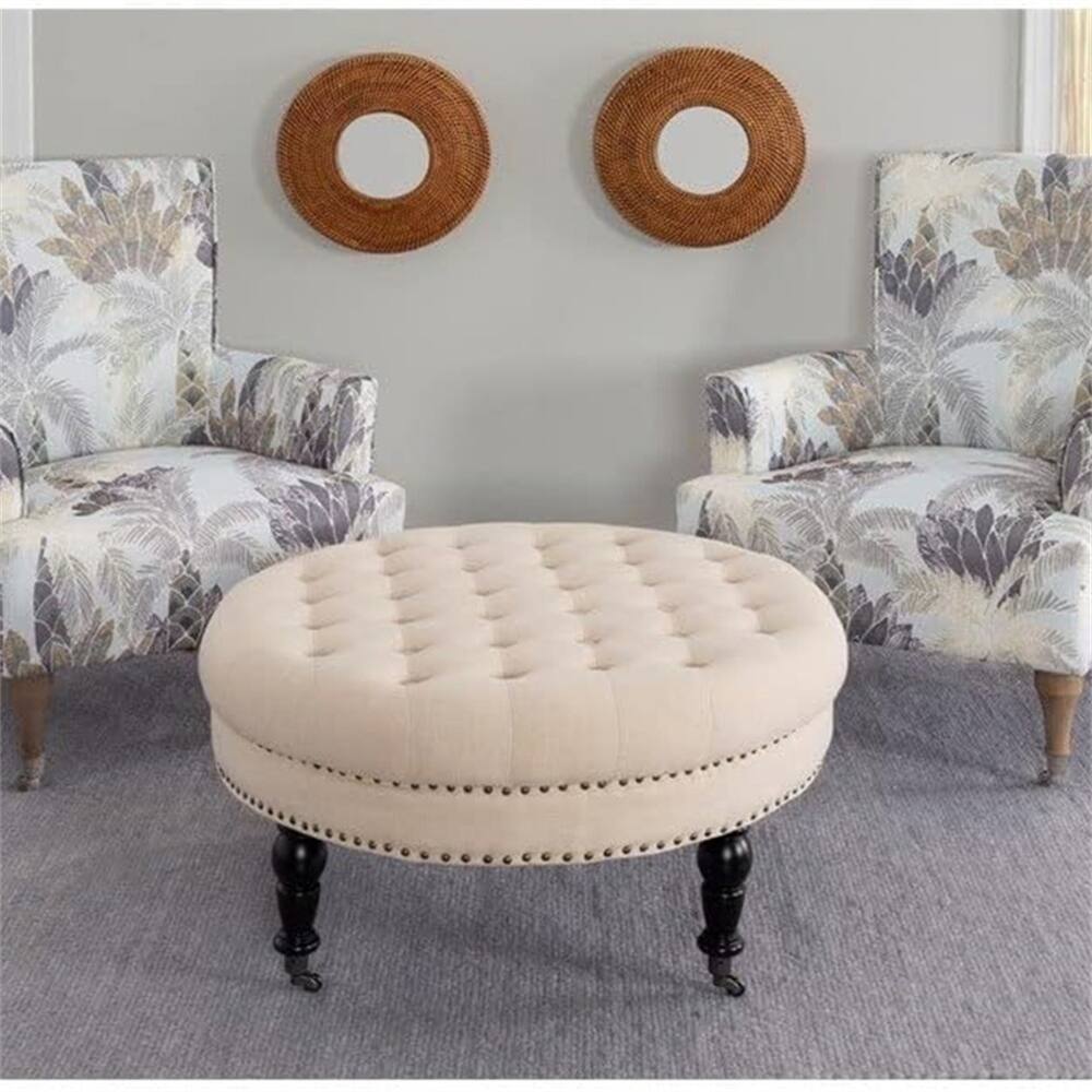 Tufted Top Round Tufted Ottoman