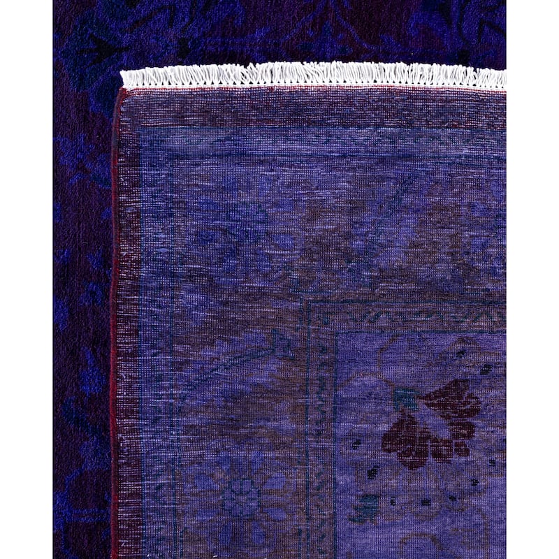 Overdyed One-of-a-Kind Hand-Knotted Area Rug - Purple - 9' 3" x 12' 2"
