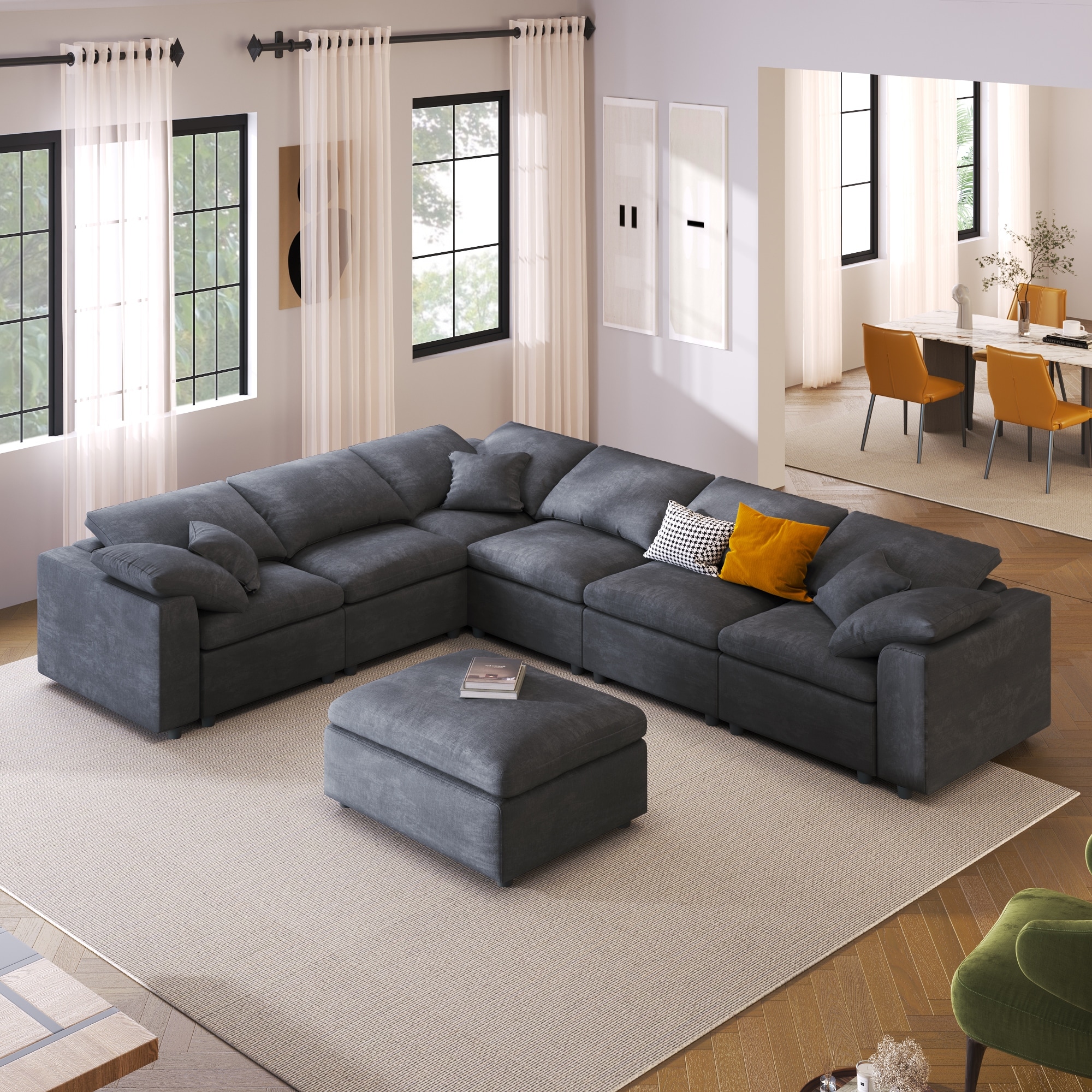 Oversized l shaped shop sectional
