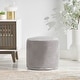 preview thumbnail 15 of 22, Gwinnett Modern Velveteen Cylinder Pouf by Christopher Knight Home Pewter Gray