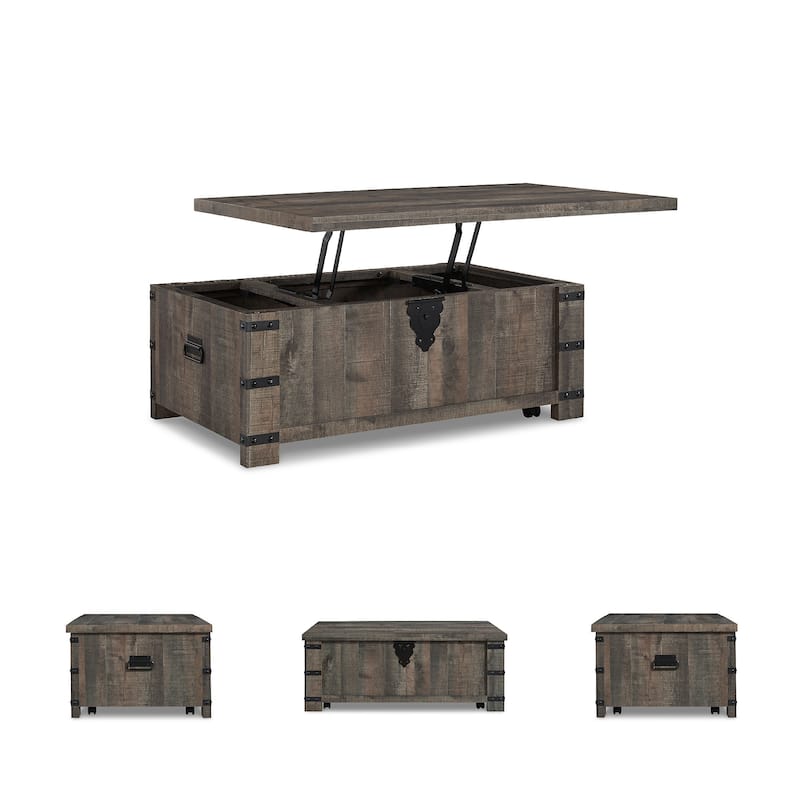 Signature Design by Ashley Hollum Brown Lift Top Cocktail Table - 47"W x 28"D x 18"H