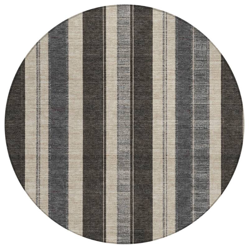 HomeRoots Striped Transitional Rectangle Outdoor Rug
