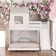 preview thumbnail 2 of 13, Modern Twin Over Full Wooden Bunk Bed Loft Bed With Playhouse,Ladder