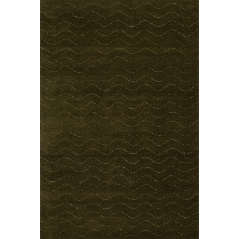 Nuloom Gailia Solid Wool Cozy Area Rug - 8' 6" x 11' 6" - Green - Rectangle