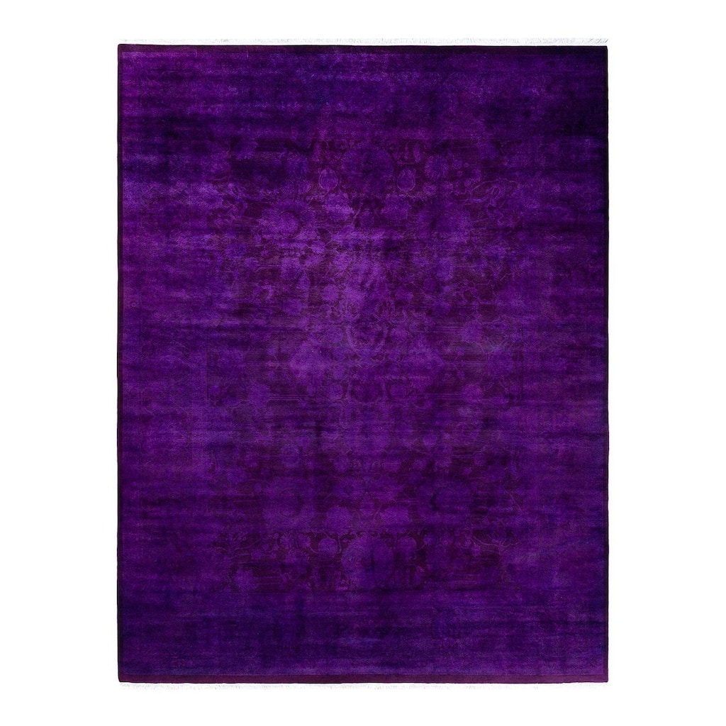 Fine Vibrance One-of-a-Kind Hand-Knotted Area Rug - Purple, 8' 2" x 10' 6" - 8' 2" x 10' 6"