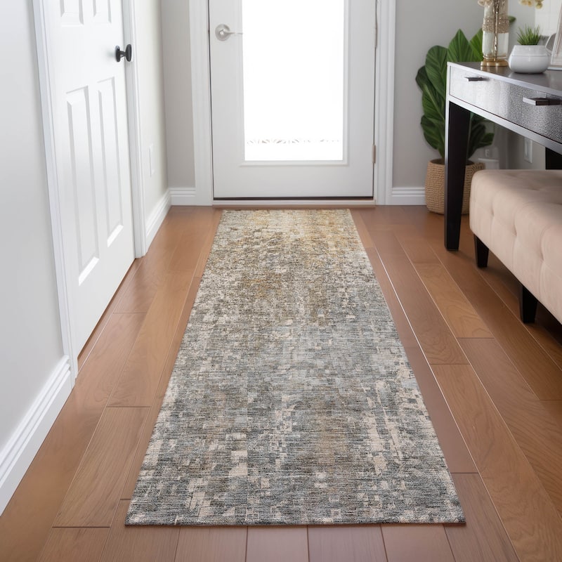 Machine Washable Indoor/ Outdoor Chantille Modern Ombre Rug - Beige - 2'3" x 7'6"