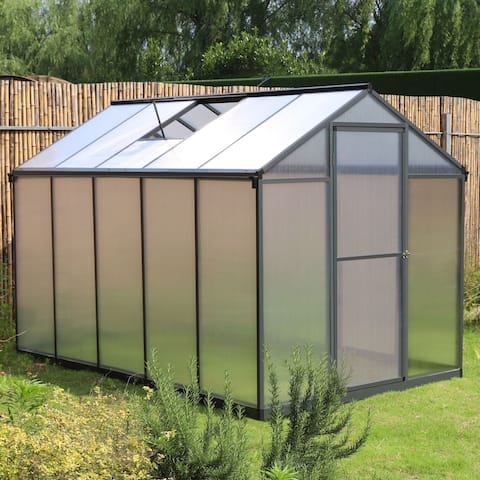 VEIKOUS 6' x 10' Walk-In Greenhouse Outdoor Plant Gardening Green House with Sliding Door - 6' x 10'