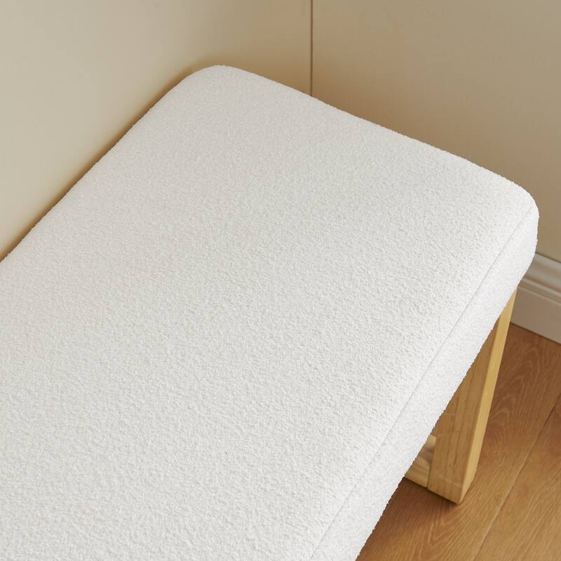 Versatile Entryway Bench, Wooden Shoe Change Stool with Cushioned Seat