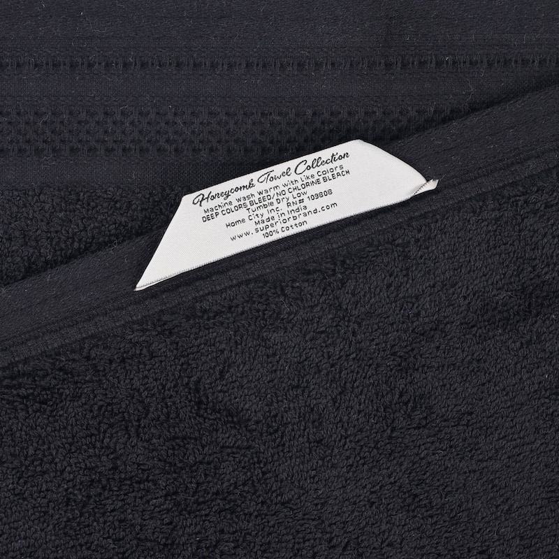 Superior Honeycomb Textured Border Cotton Medium Weight 12 Piece Towel Set