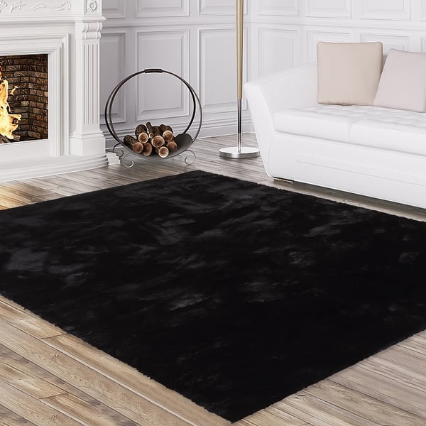 slide 2 of 12, GlowSol Faux Sheepskin Wool Area Rug, Bunny Hair Chair Cover Seat Pad Fuzzy Thick Area Rug Carpet Mat for Bedroom Floor Sofa