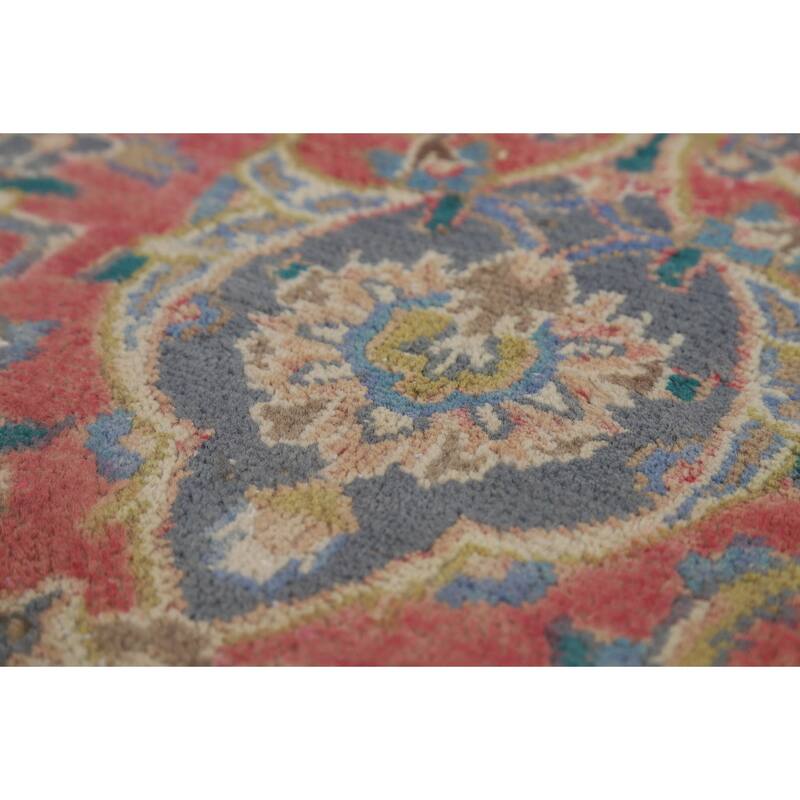 Traditional Pink Tabriz Persian Area Rug Handmade Wool Carpet - 9'6"x 12'6"