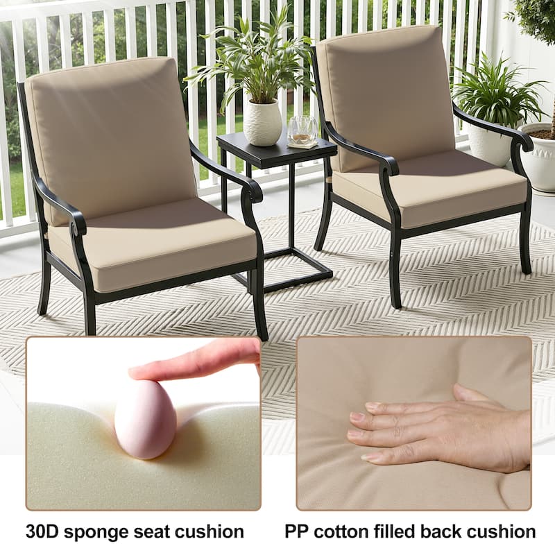 21 W in x 22 D in Outdoor Deep Seat Chair Cushion Set Dining Patio Chair Pad Set