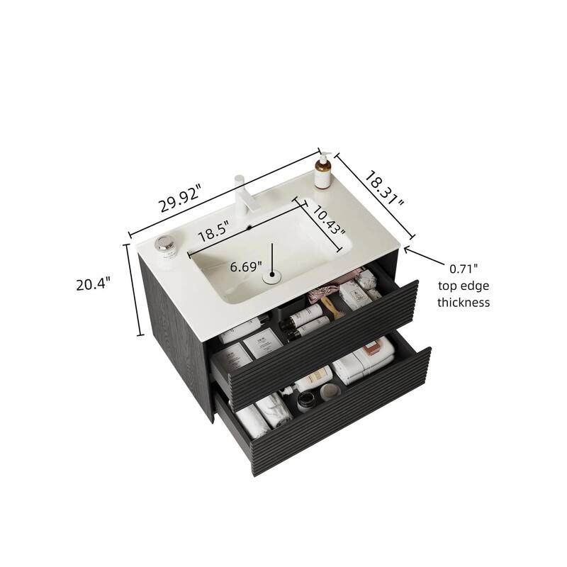 Modern Wall Mounted Bathroom Vanity with Sink