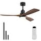 preview thumbnail 19 of 86, Sofucor 48/52 Inch Ceiling Fan with Light, Solid Wood Blades for Living Room, Bedroom,Smart Optional 52"-Remote Control-With light - Black with Walnut Blades