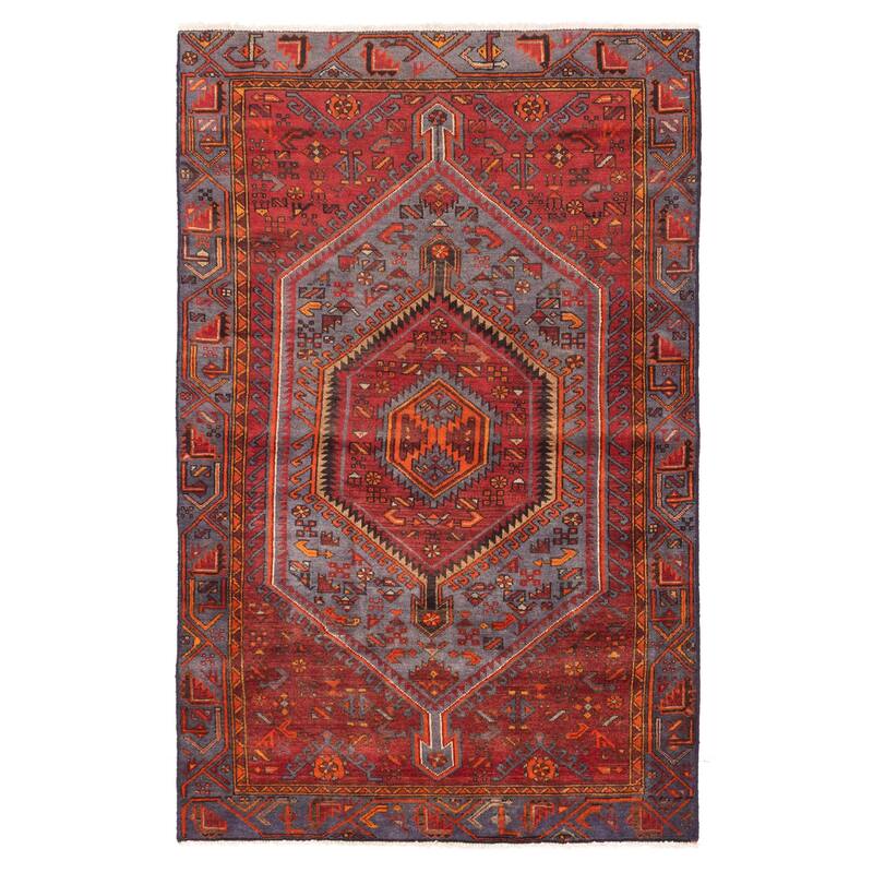 ECARPETGALLERY Hand-knotted Andelz Red Wool Rug - 4'2 x 6'6