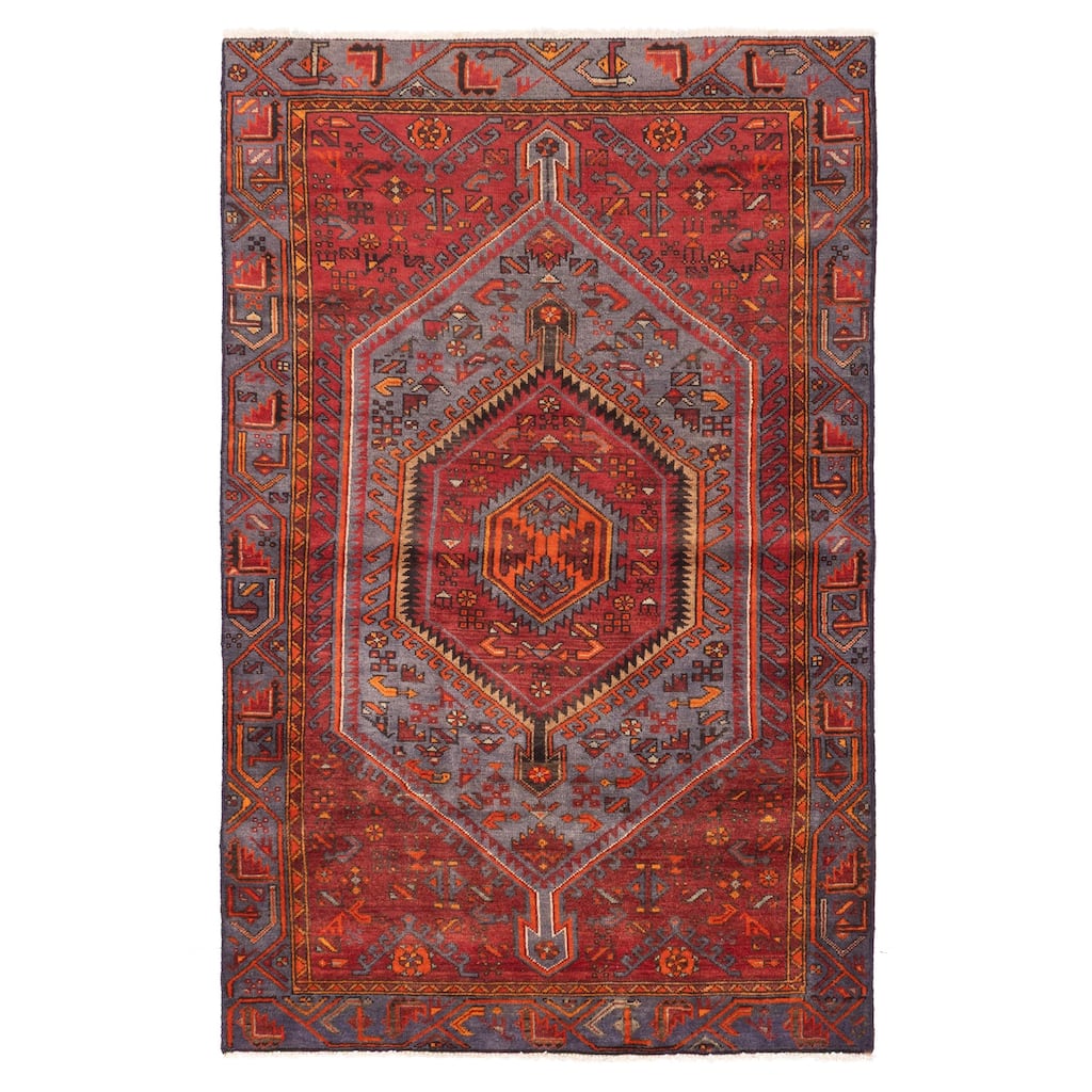 ECARPETGALLERY Hand-knotted Andelz Red Wool Rug - 4'2 x 6'6