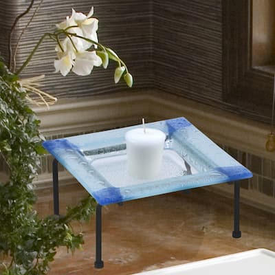 Springdale Lighting Blue Corner Candle Holder in Blue Finish