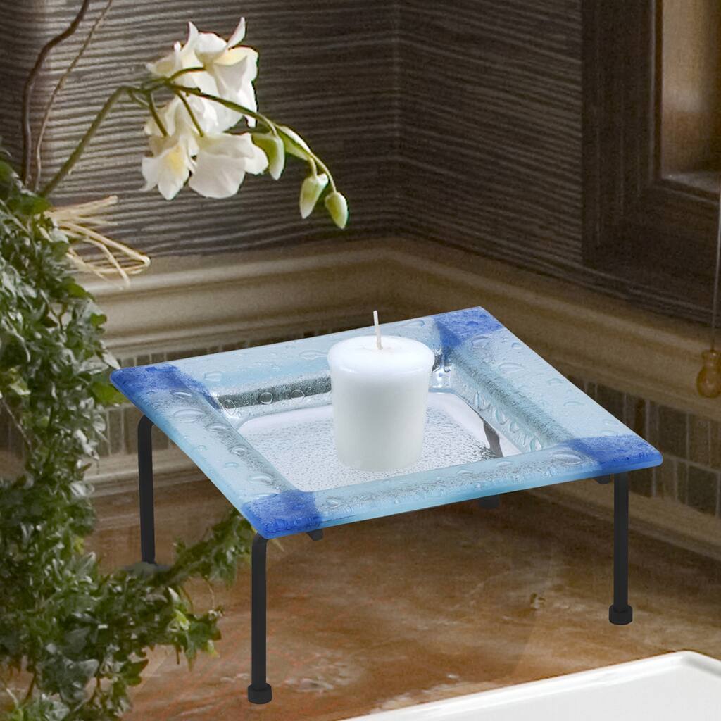 Springdale Lighting Blue Corner Candle Holder in Blue Finish