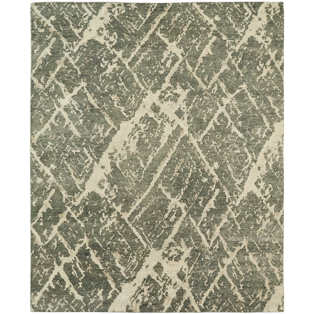 Modern Grey Hand-Knotted Wool Area Rug