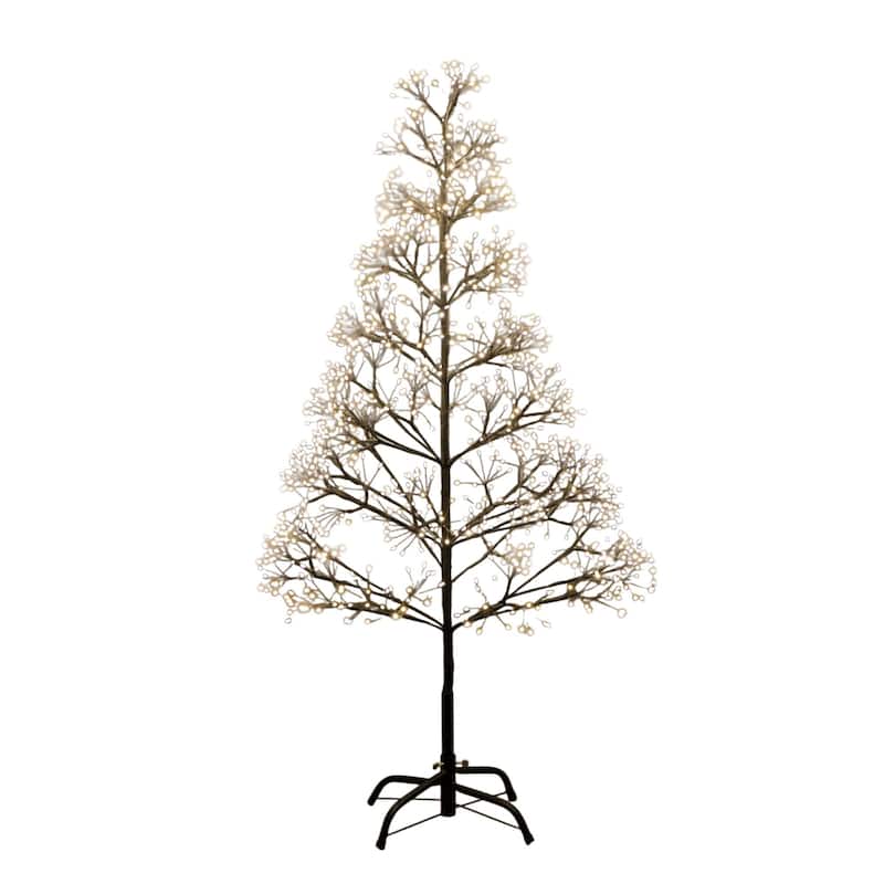 Pre-Lit Artificial Halloween Starburst Tree - 4' - Fairy Warm White LED Lights