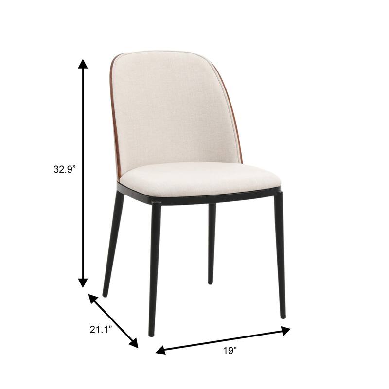 Verve 5-Piece Dining Set 36-Inch Round MDF Tabletop Dining Table and 4 Side Chairs