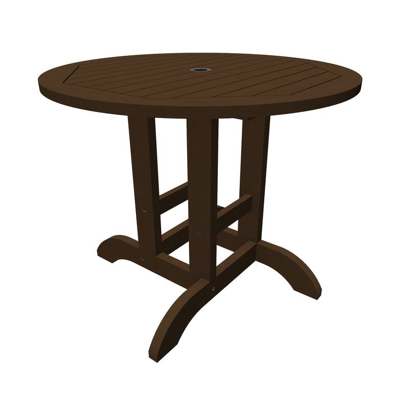 HIGHWOOD 36" Round Dining Height Outdoor Table - Weathered Acorn