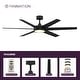 preview thumbnail 8 of 14, Fanimation Brawn 64 inch Indoor/Outdoor Smart Ceiling Fan with LED CCT Select Light Kit and Remote - Black